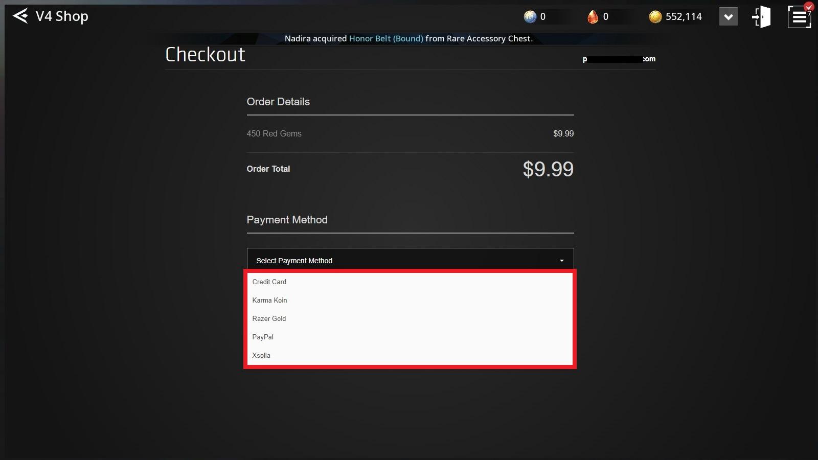 how to buy v4 red gem